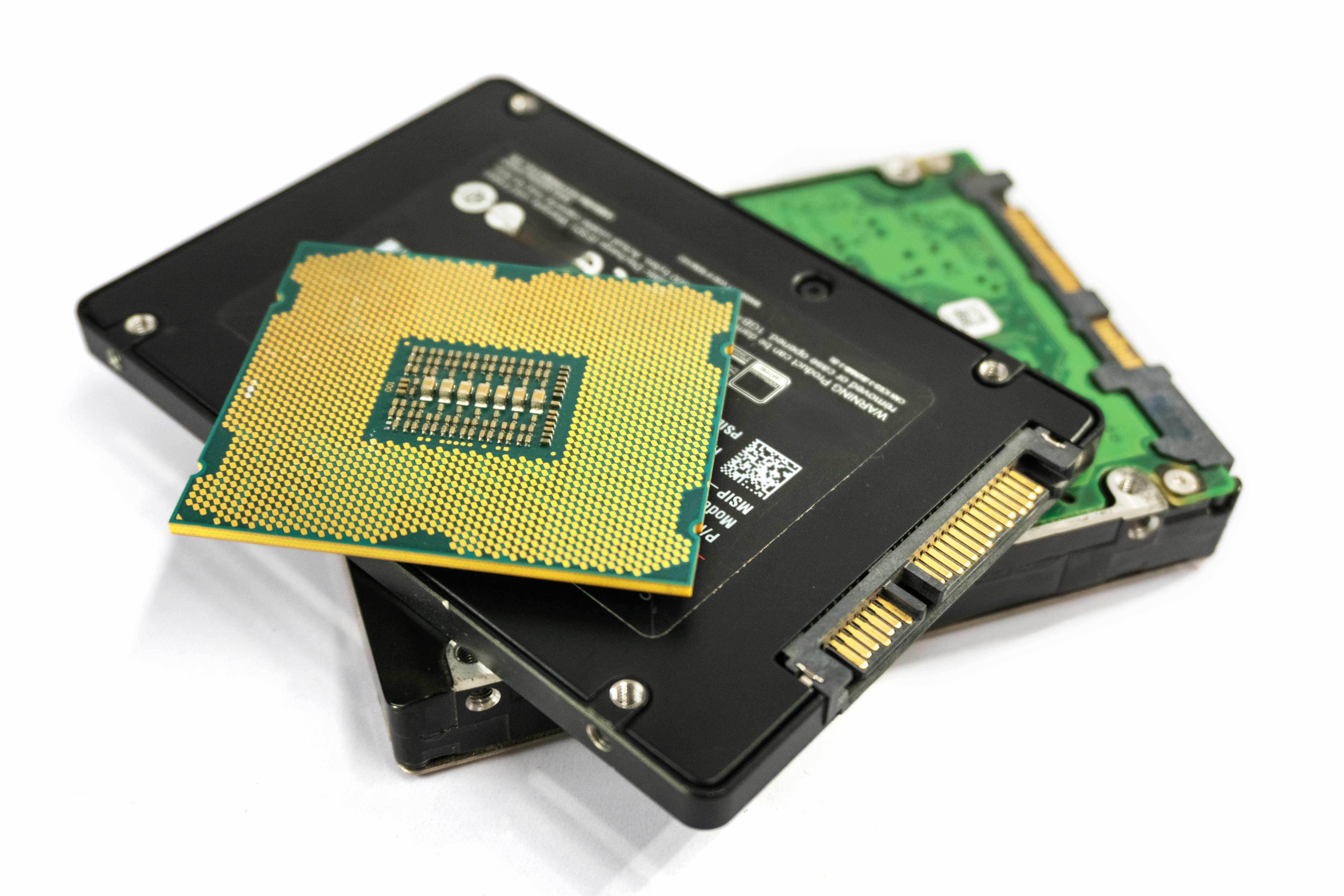 Download free computer processor CPU chip and hard drive hd stock images