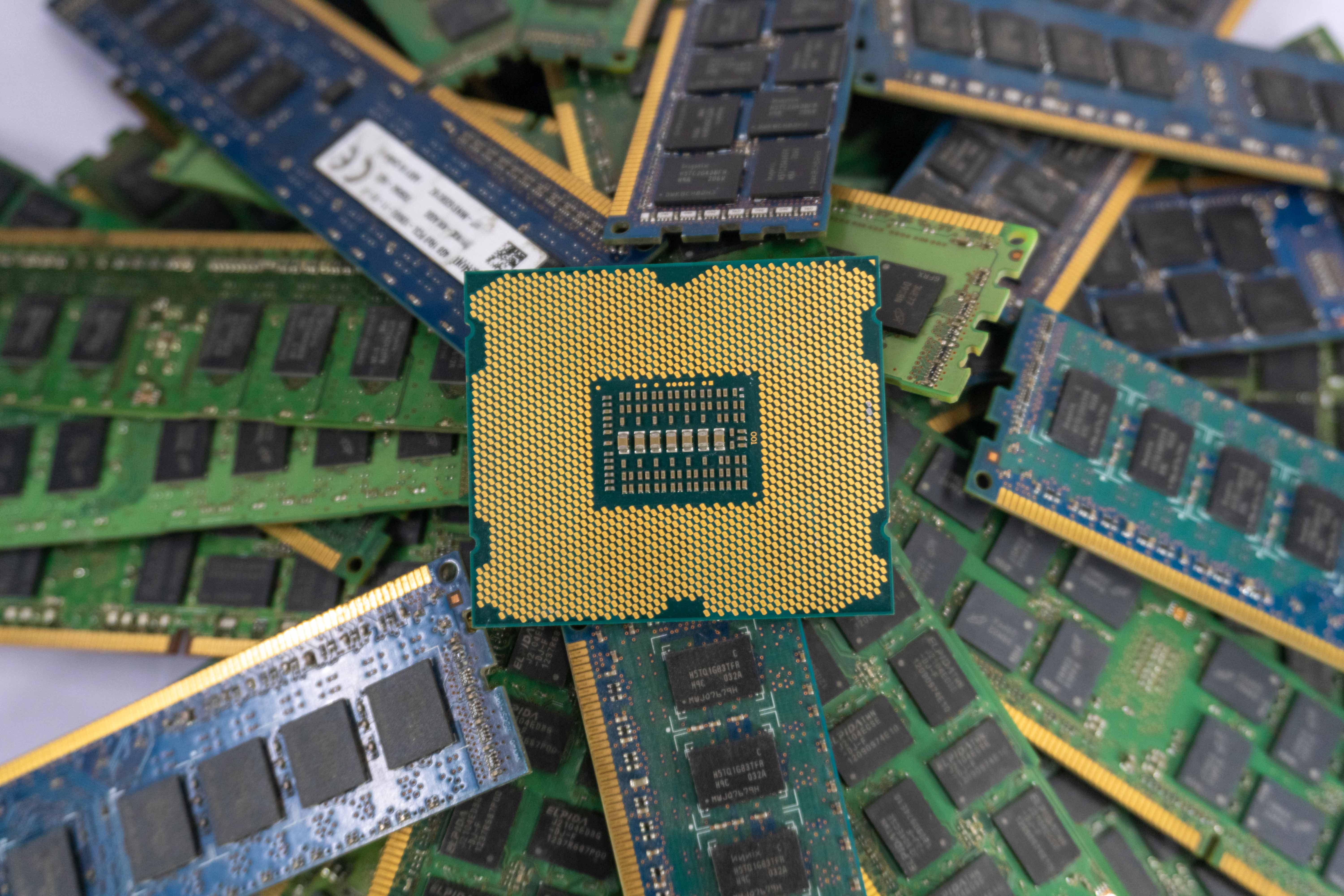 Royalty-Free DDR ram and CPU chip HD stock photo