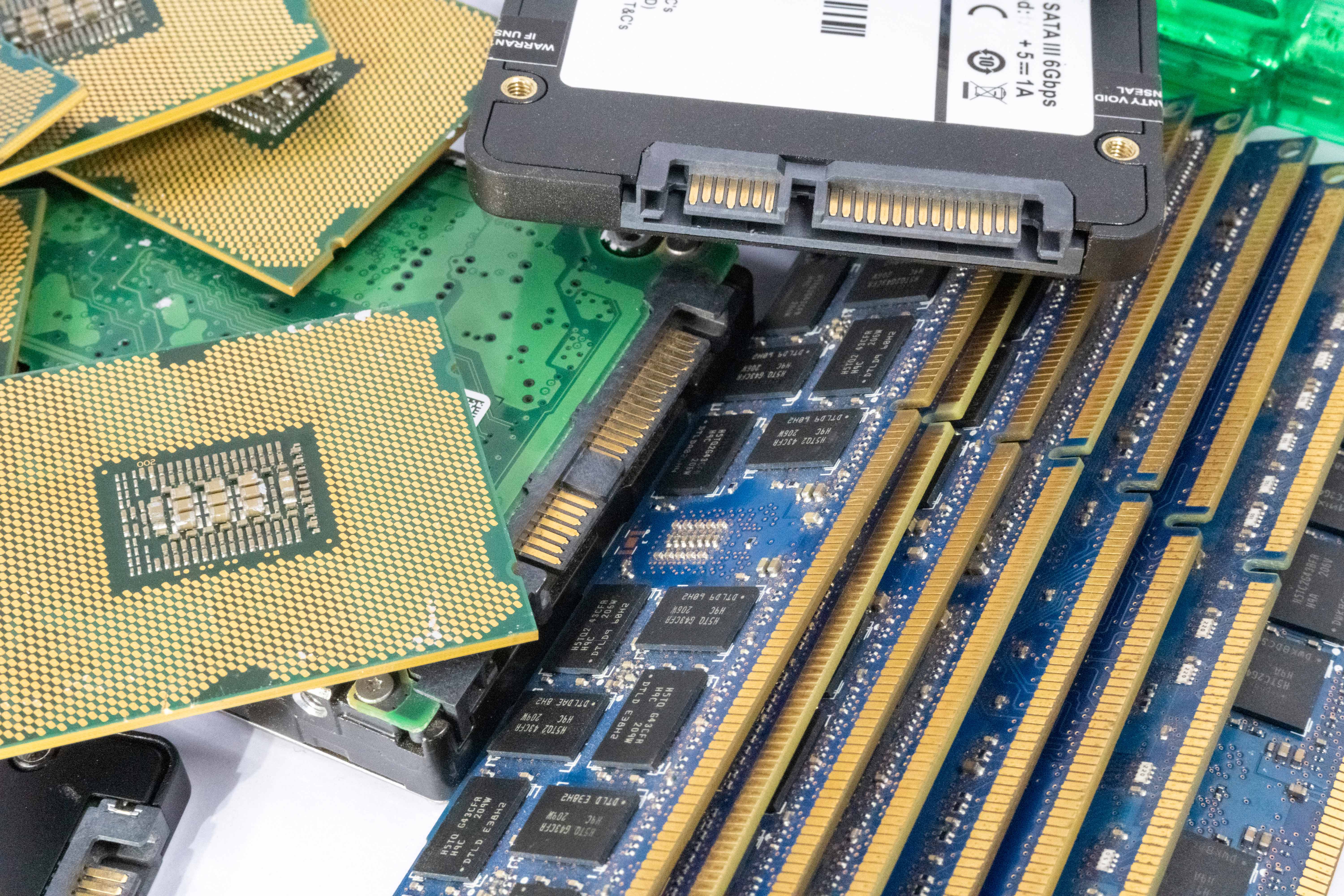 Stack of computer hardware HD stock pictures