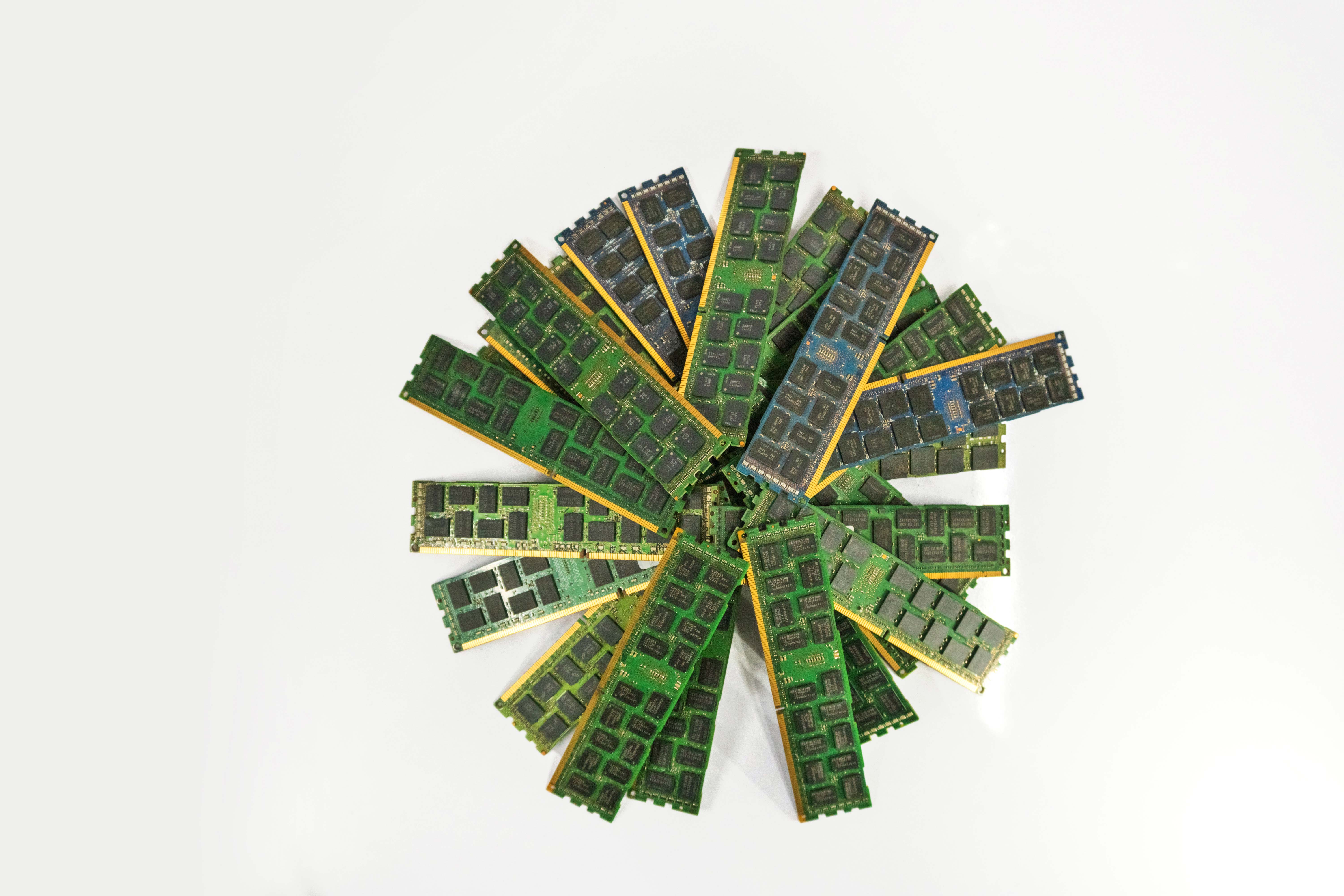 Stack of Computer SD ram stock photos 6K resolution