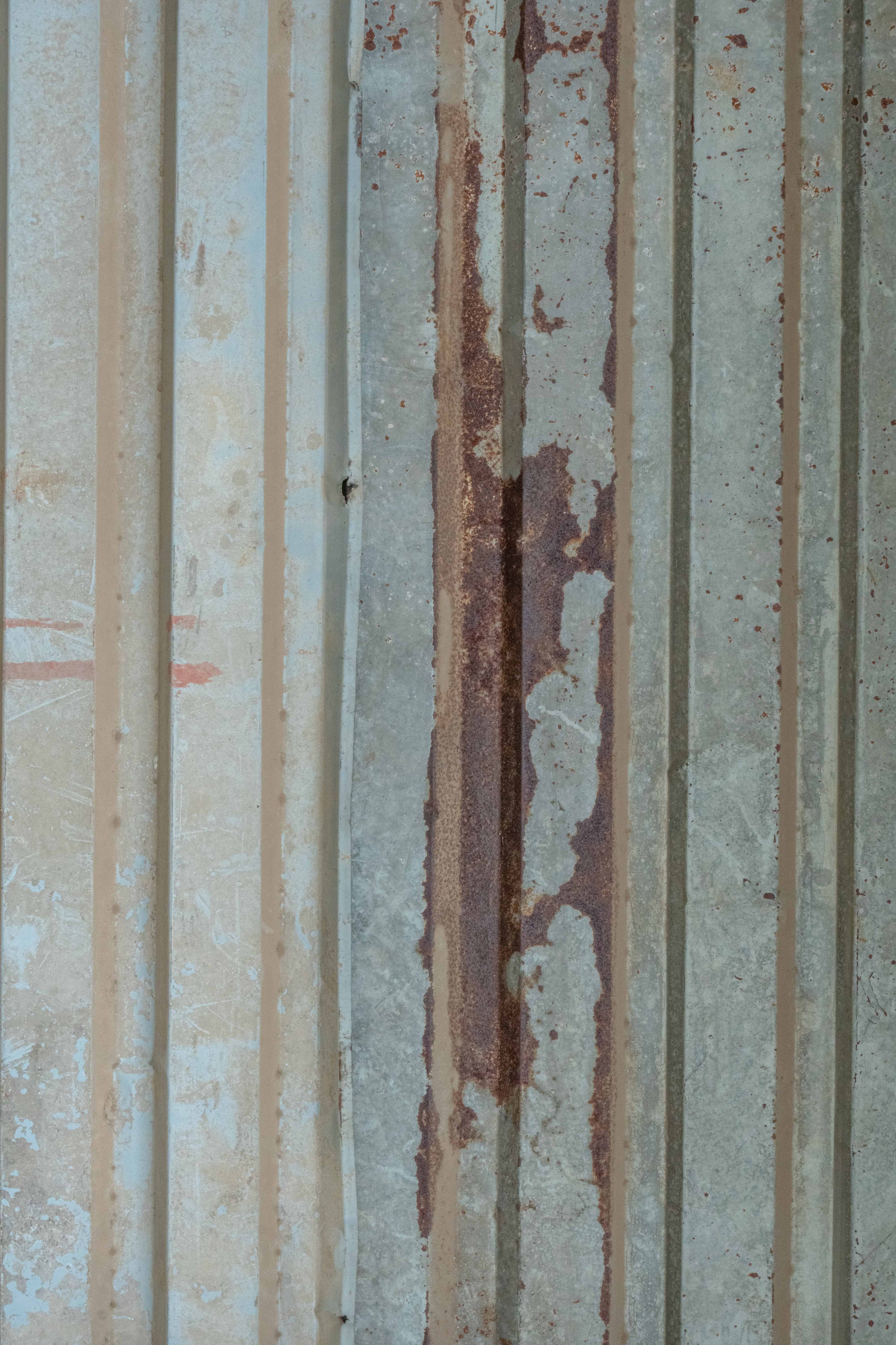 Close-up HD texture of galvanised rusty metal surface in 6k resolution