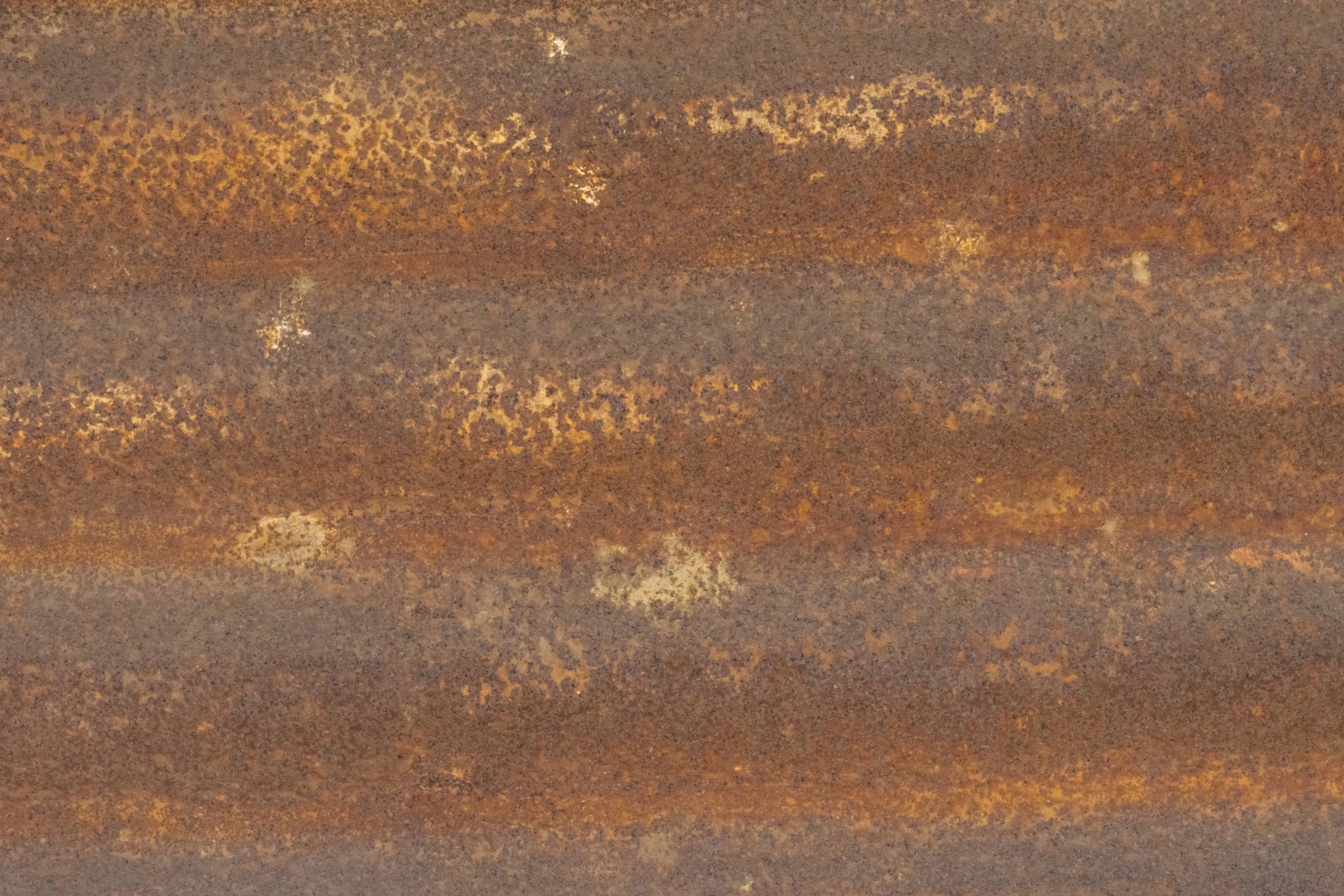Close-up texture of rusty metal surface with Natural Horizontal Oxidation Pattern