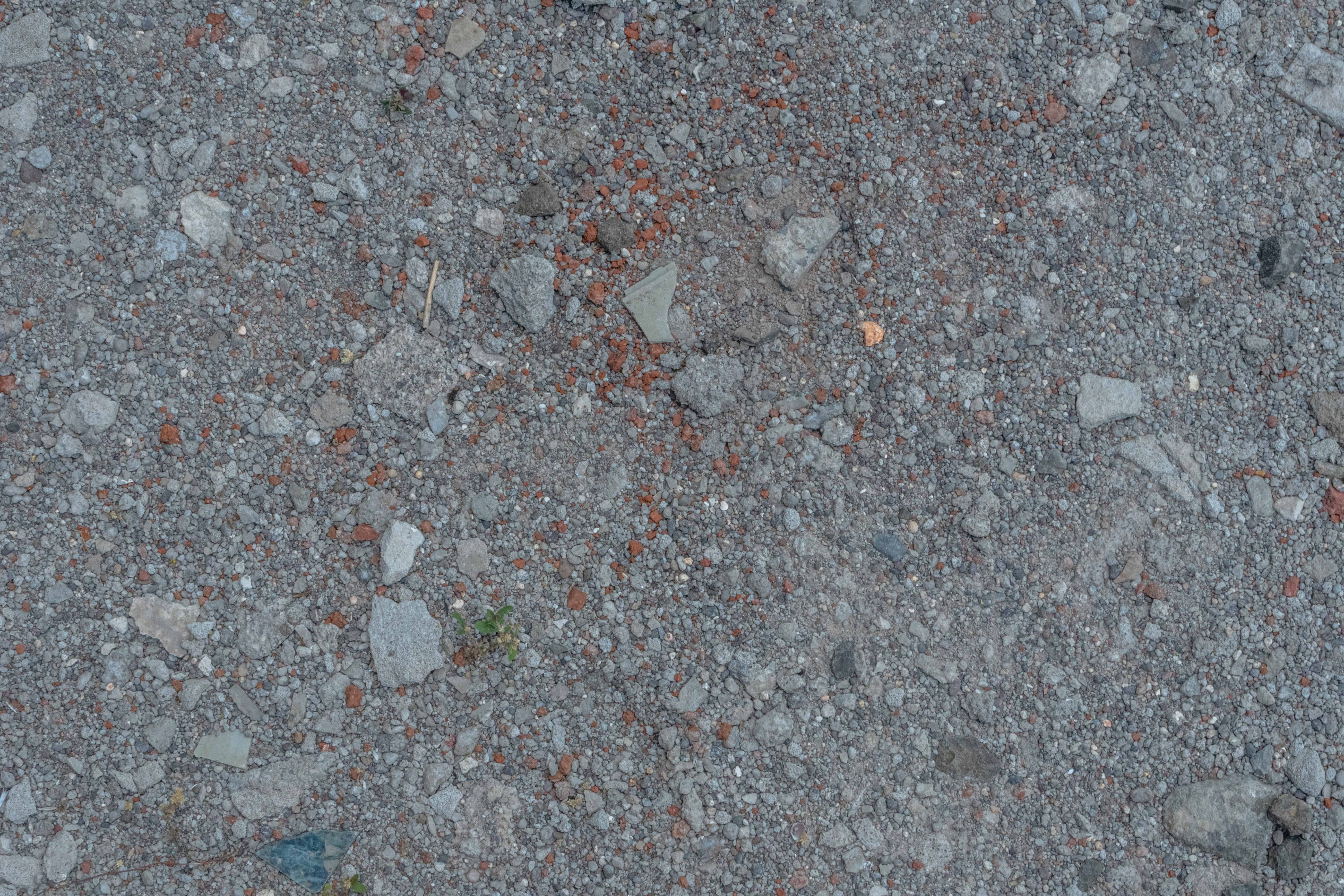 Construction Rubble Ground with Crushed Concrete, Brick Fragments, and Gravel