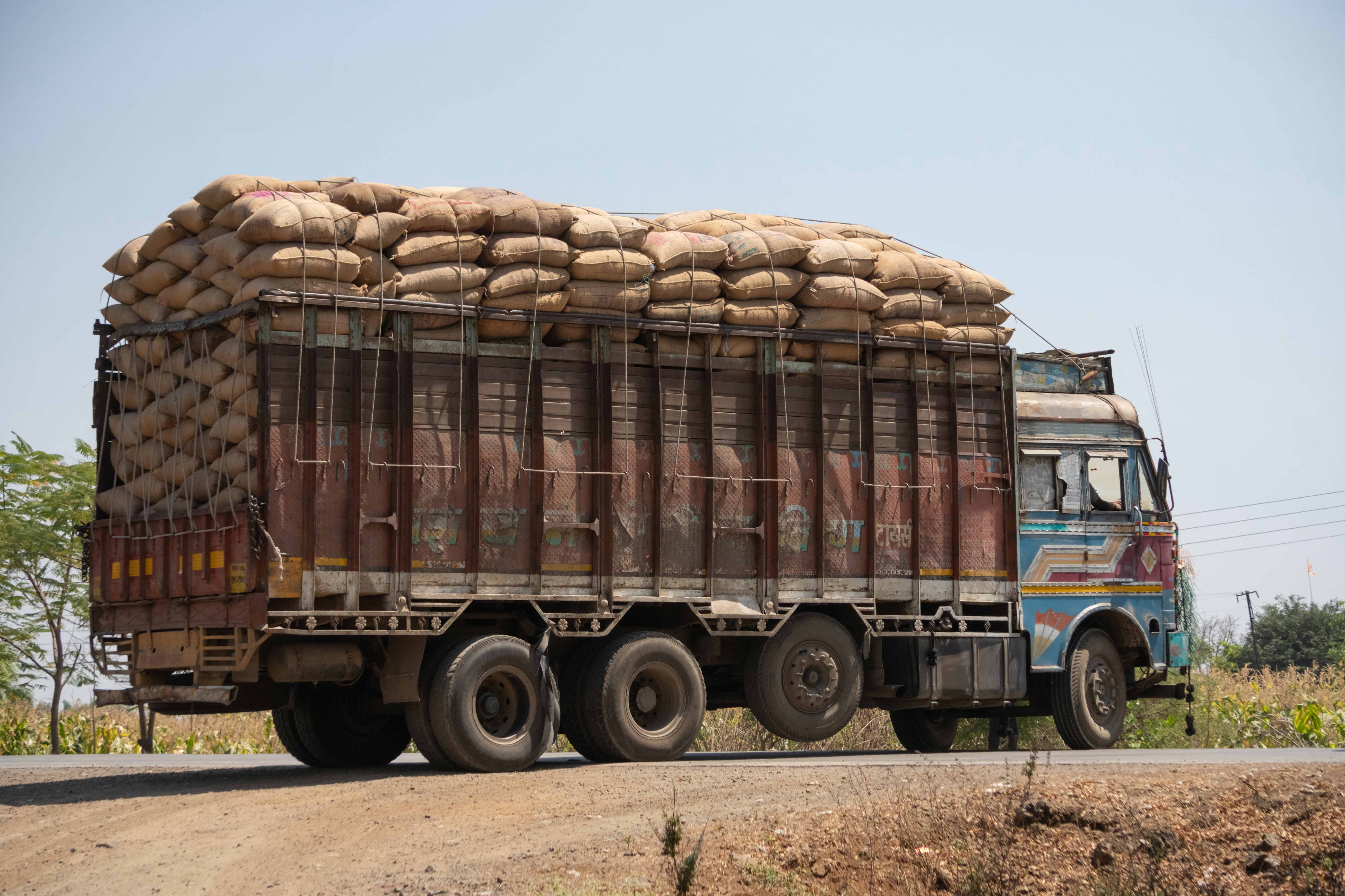 overloaded truck HD stock images in 6K resolution for free download
