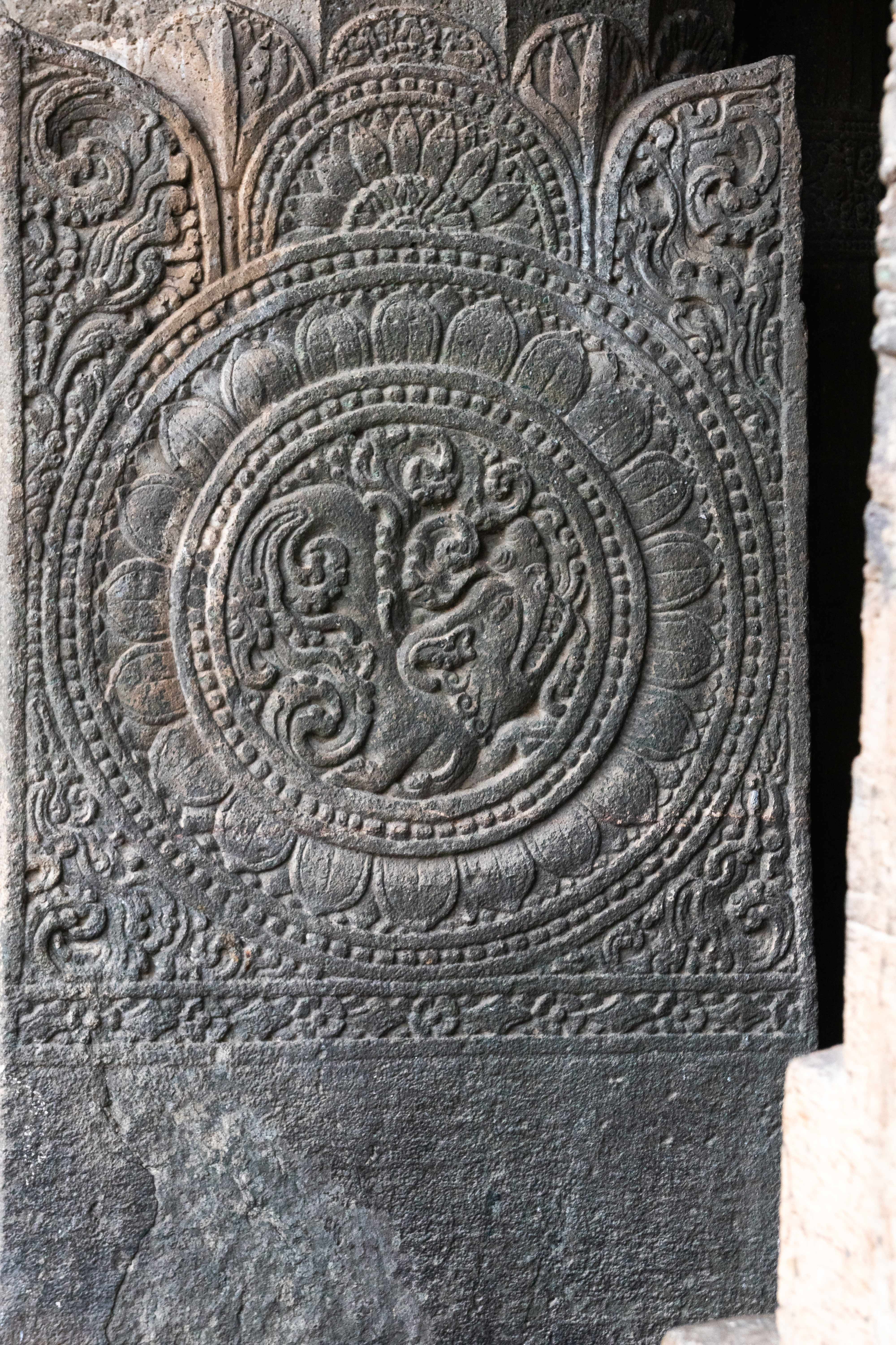 Ajanta caves pillar carving stock images hd