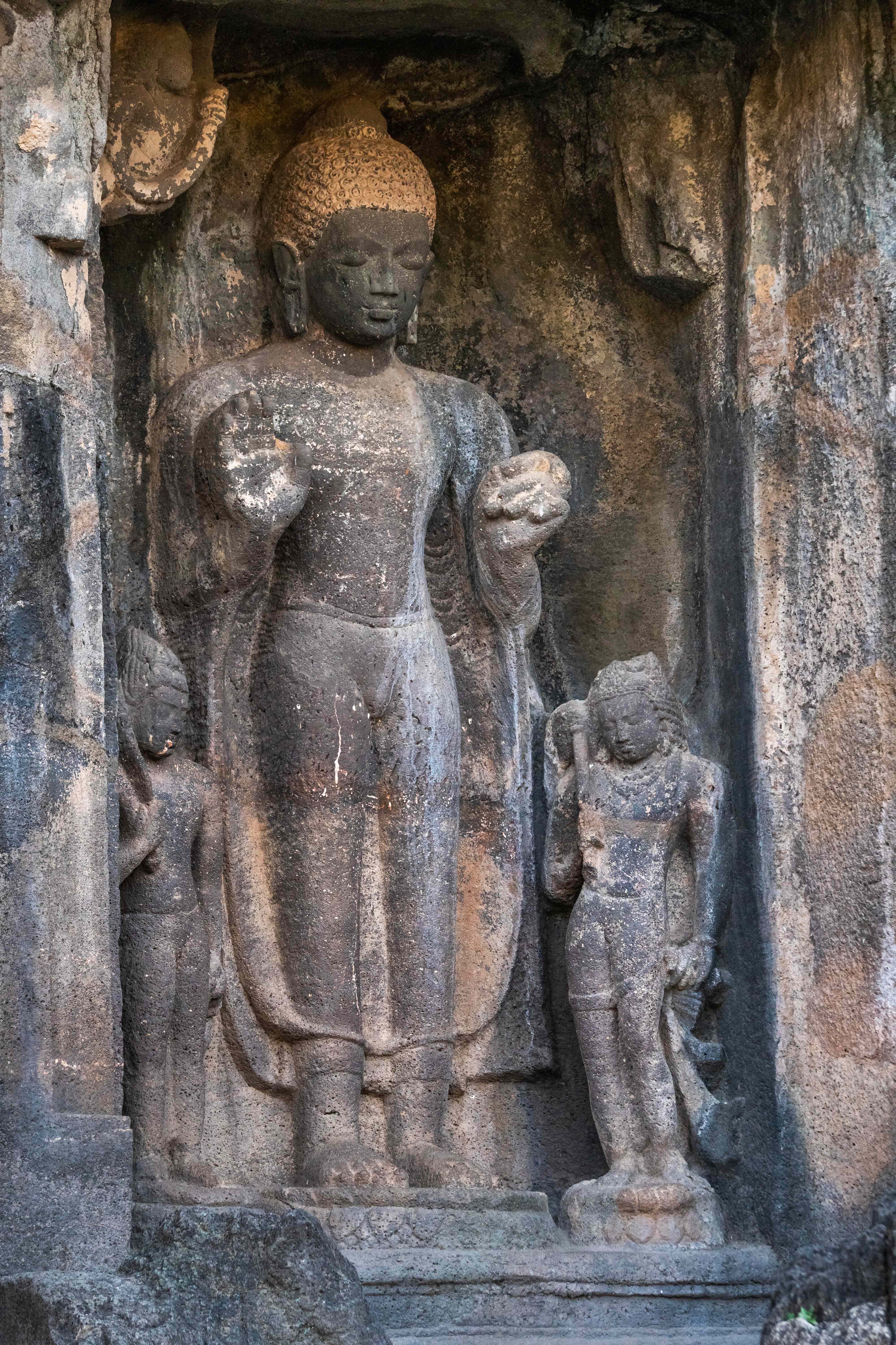 Ajanta caves sculpture stock images hd