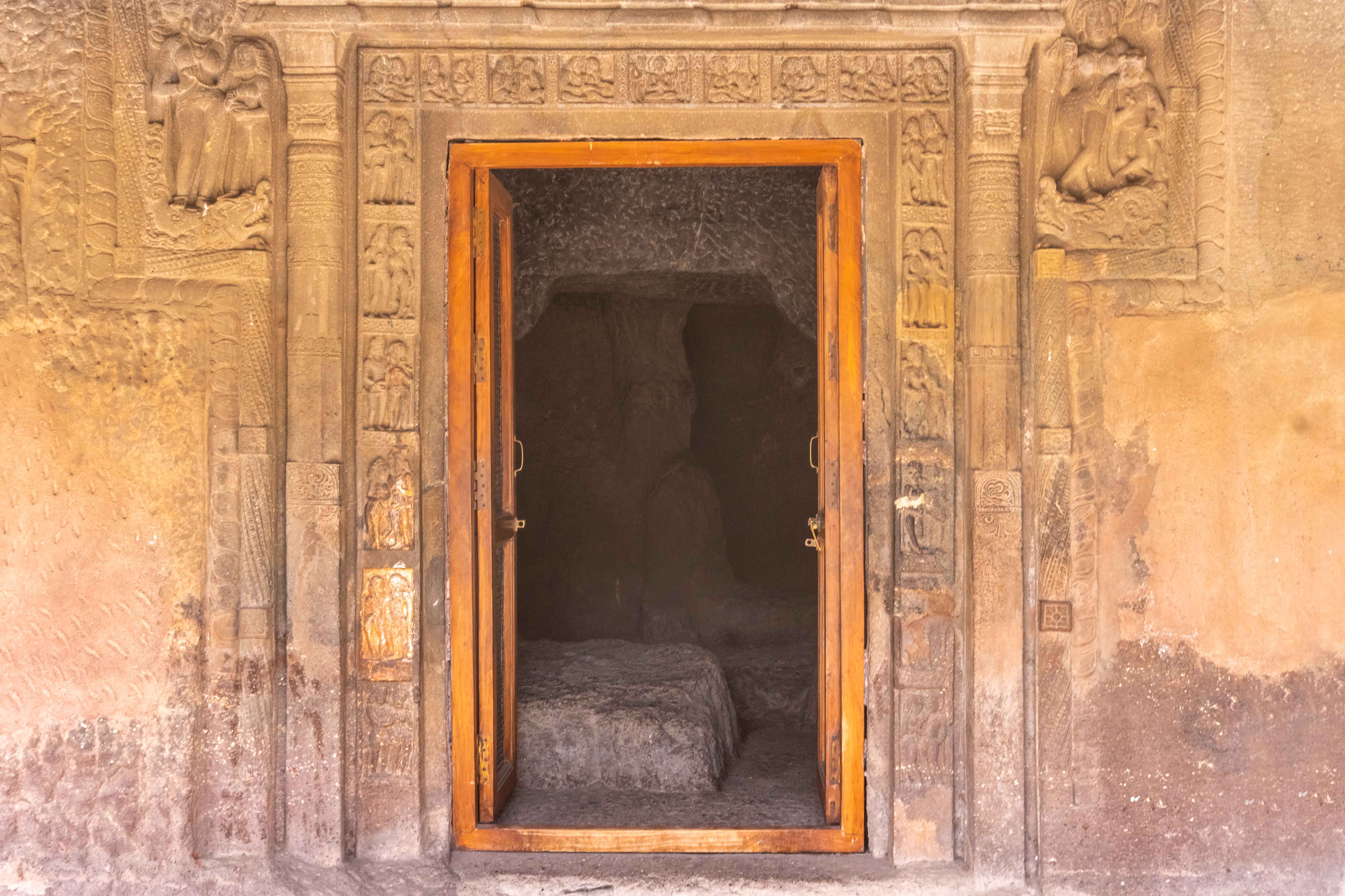 India Ajanta caves door frame images hd