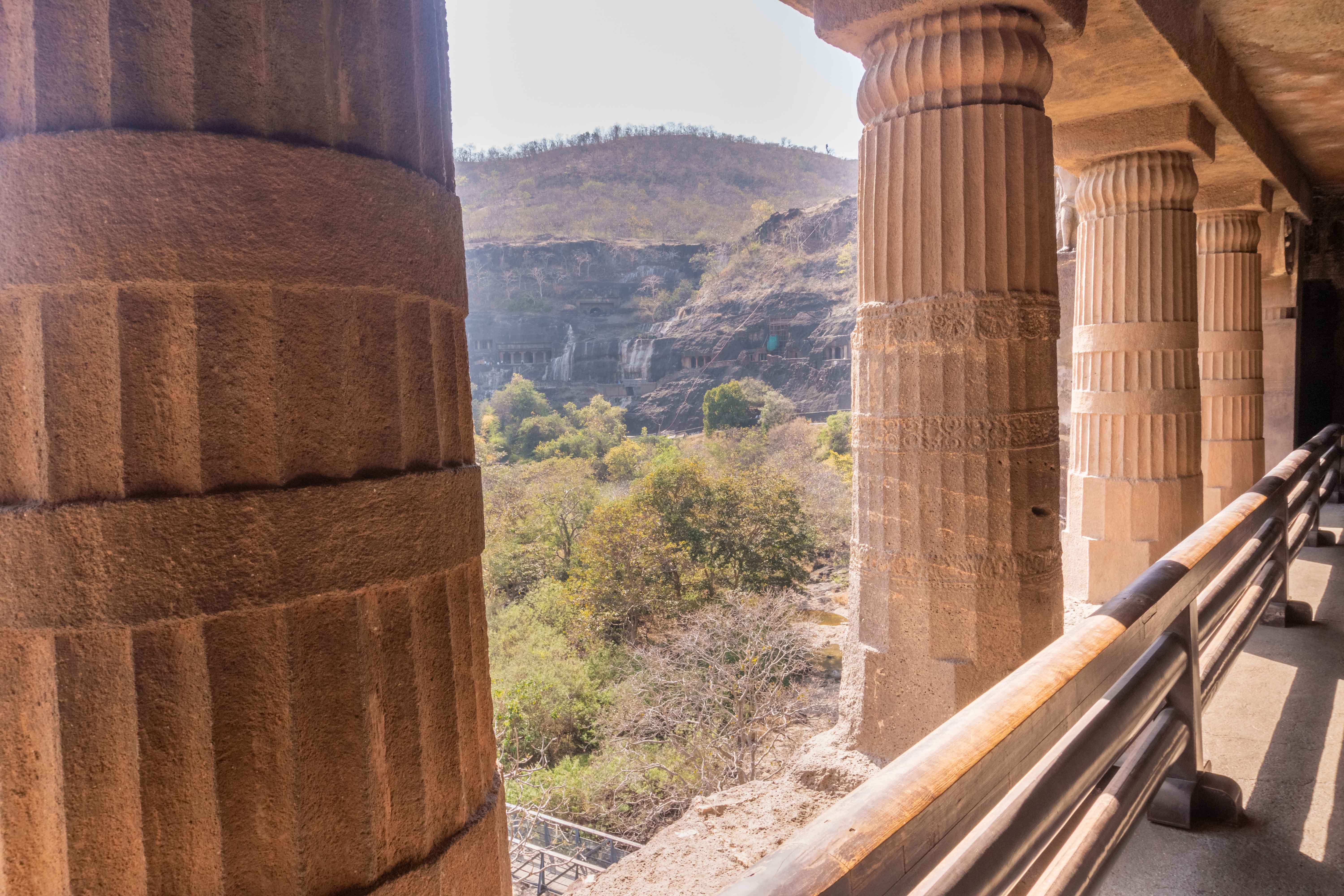 Monumental Ajanta Caves Pillars images hd