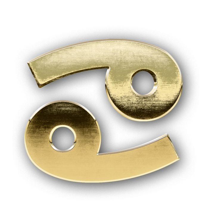 Cancer golden zodiac sign png, zodiac Cancer gold sign PNG, gold Cancer PNG transparent images download