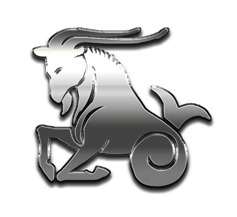 Capricorn png, silver Capricorn symbol png, steel Capricorn symbol PNG, gold Capricorn PNG transparent images download