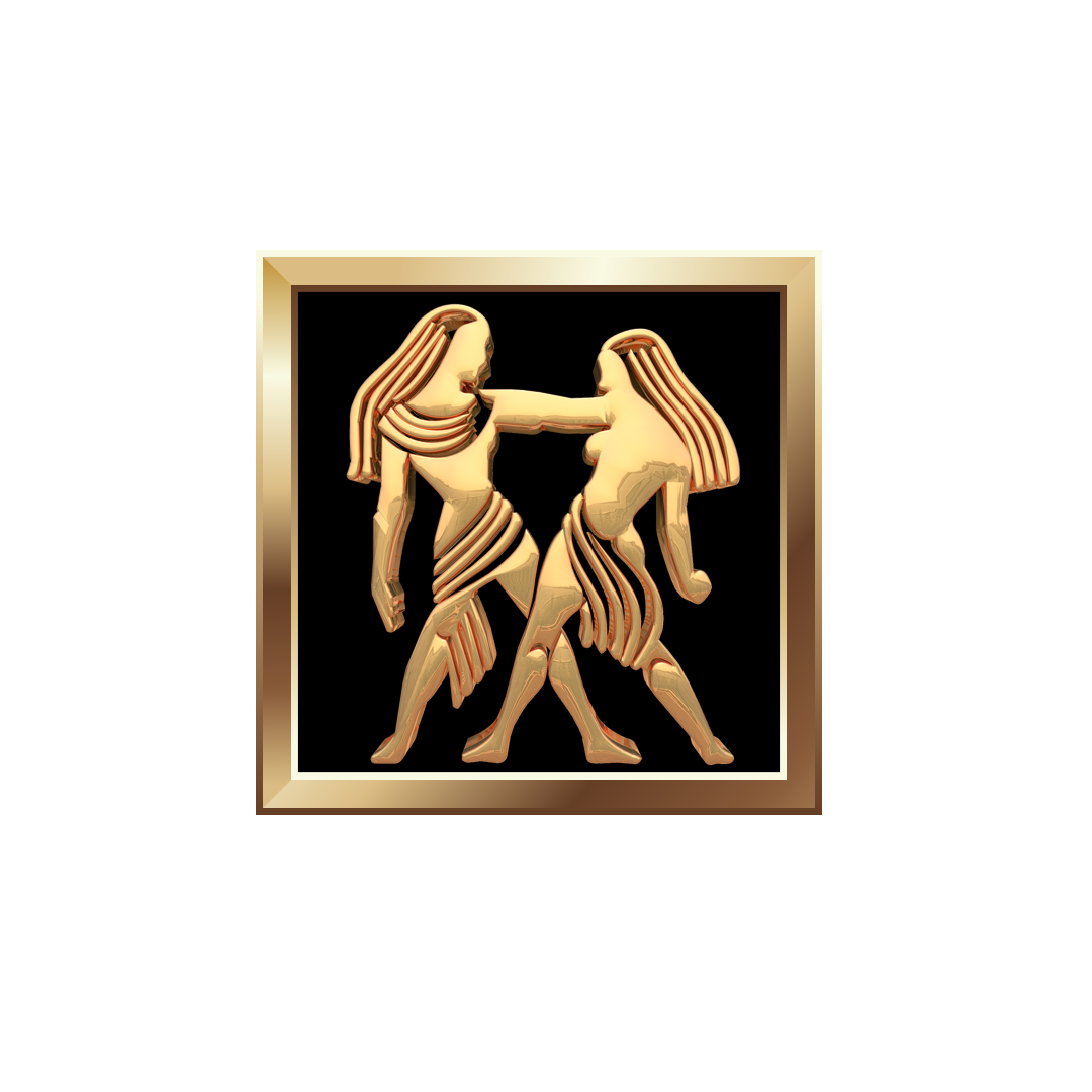 Gemini gold symbol png, gold Gemini png, Gemini gold PNG image, zodiac Gemini transparent png images download