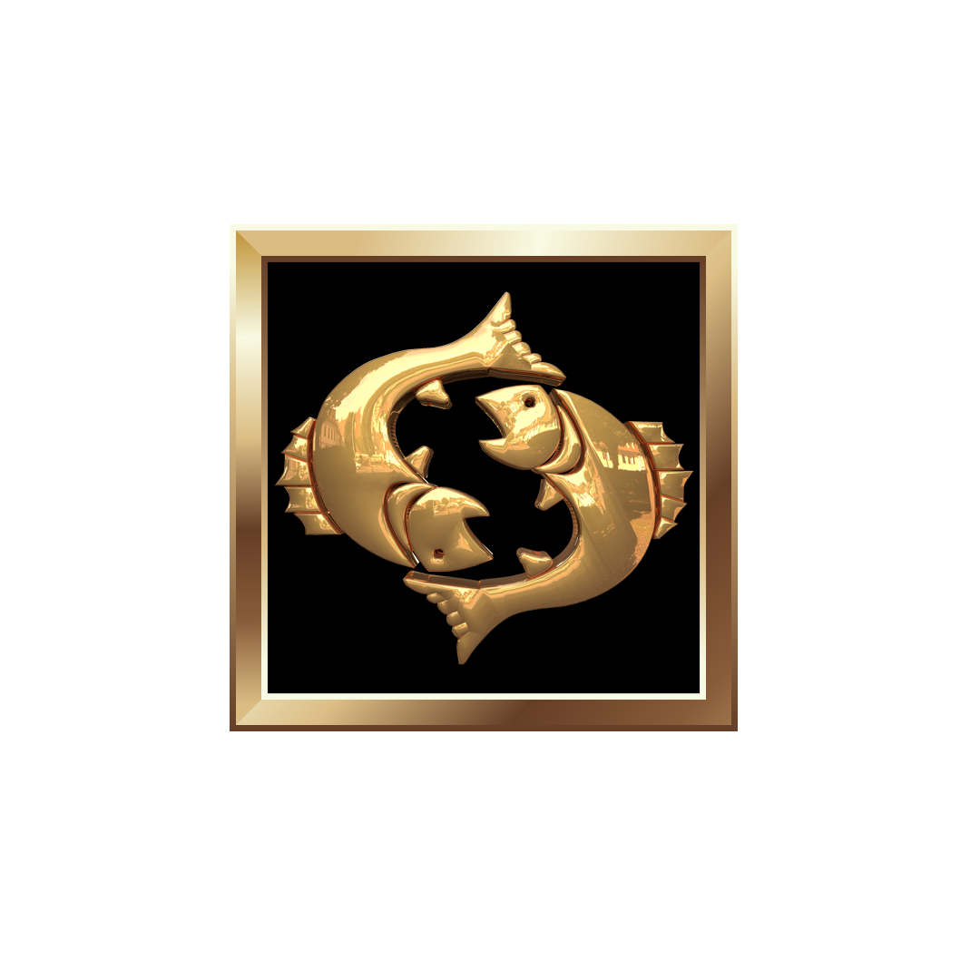 Pisces gold symbol png, gold Pisces png, Pisces gold PNG image, zodiac Pisces transparent png images download