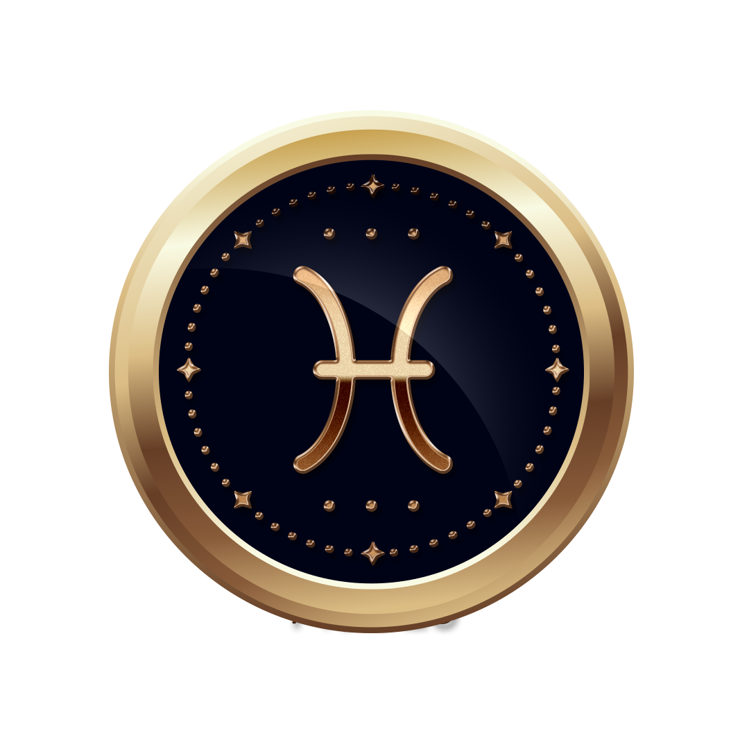 Pisces PNG, Golden Pisces PNG, Pisces gold PNG transparent images, Zodiac sign Pisces png full hd images