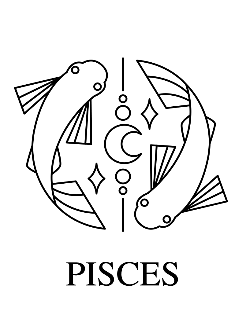 Pisces png, Pisces png image, Pisces lineart symbol png, zodiac Pisces transparent png images download