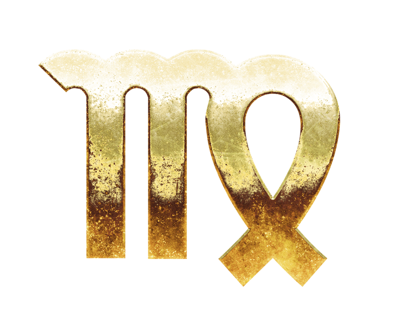 Virgo png, golden Virgo sign png, gold Virgo sign PNG, gold Virgo PNG transparent images download