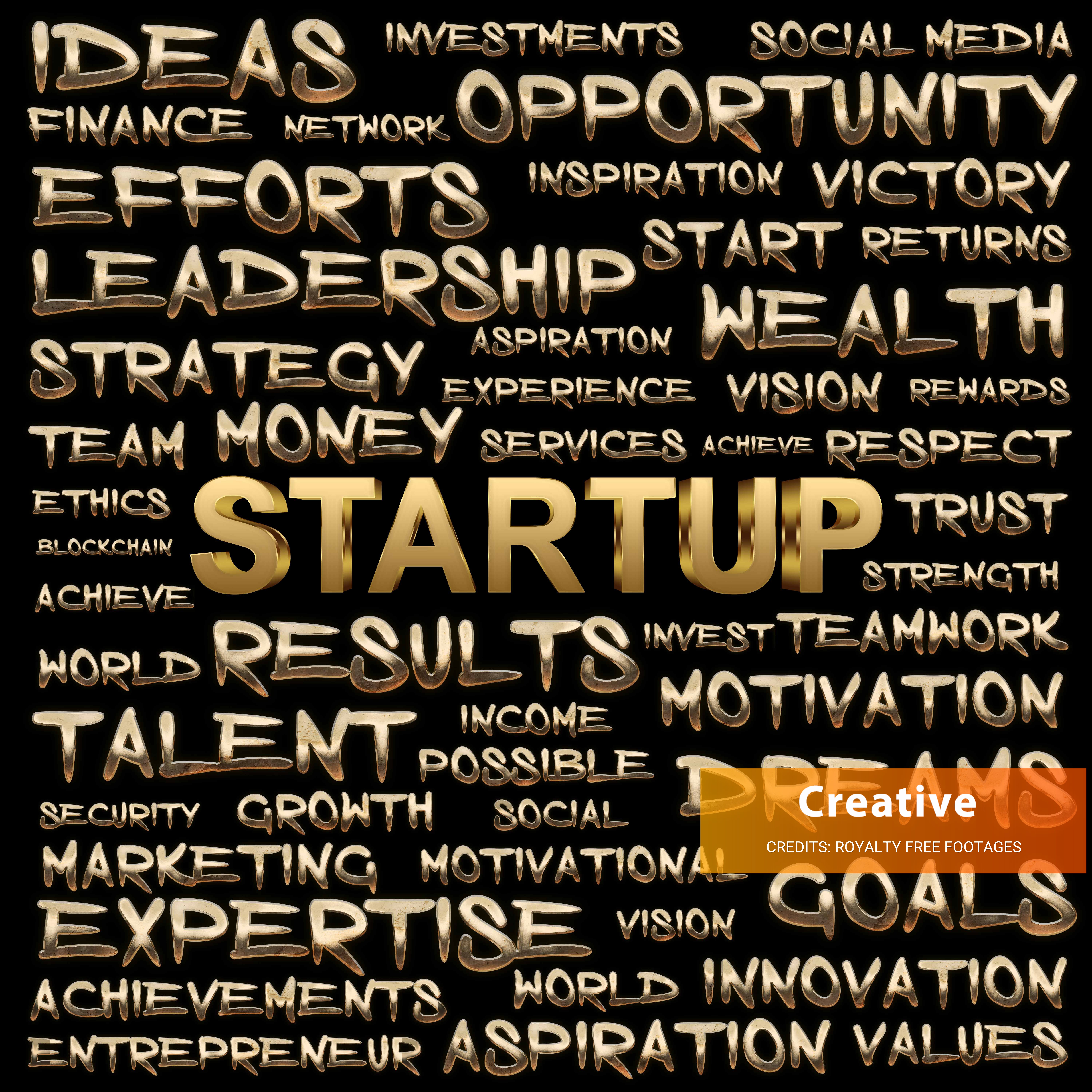 Golden Startup stock pictures word cloud free downloads