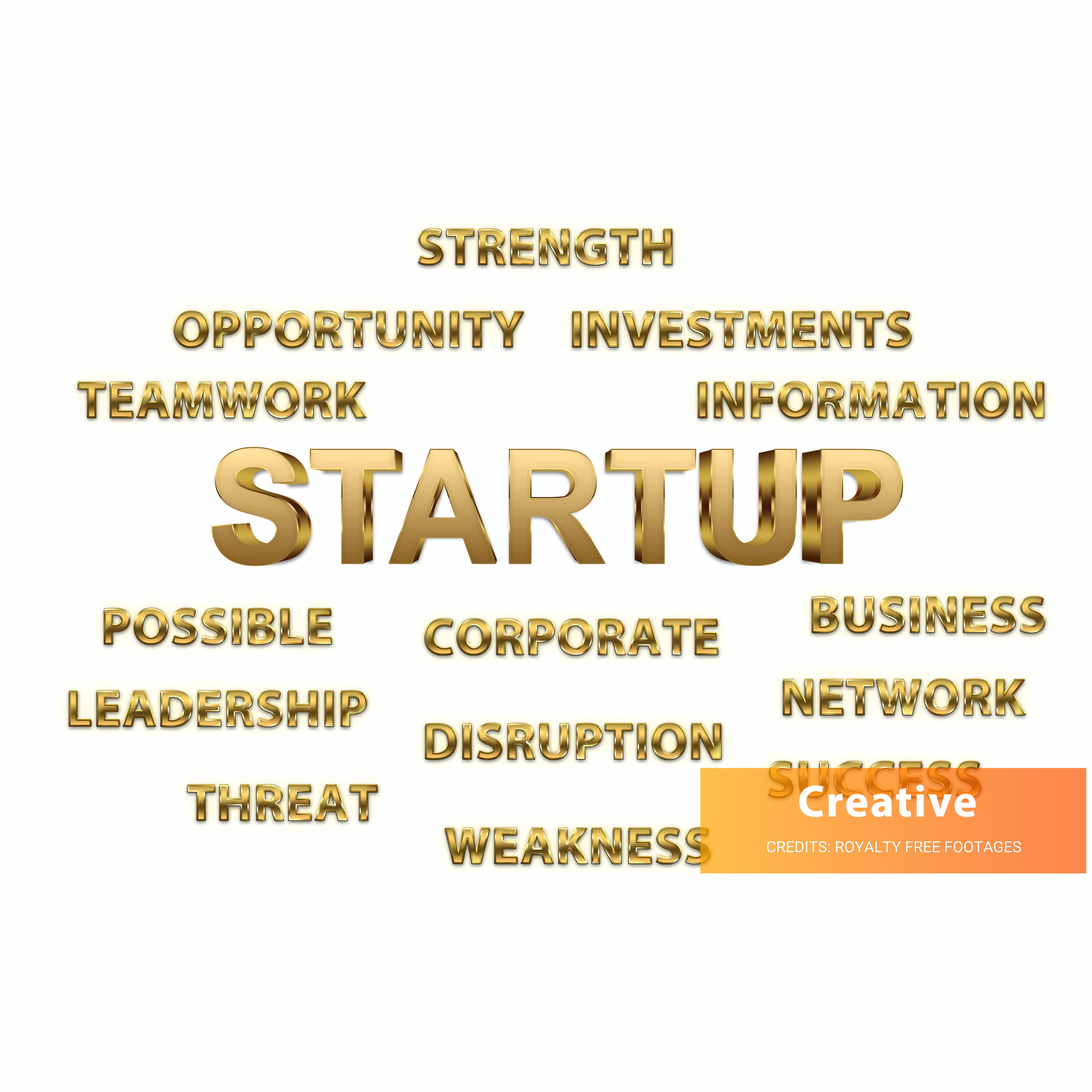 Startup WORD CLOUD on white background stock pictures