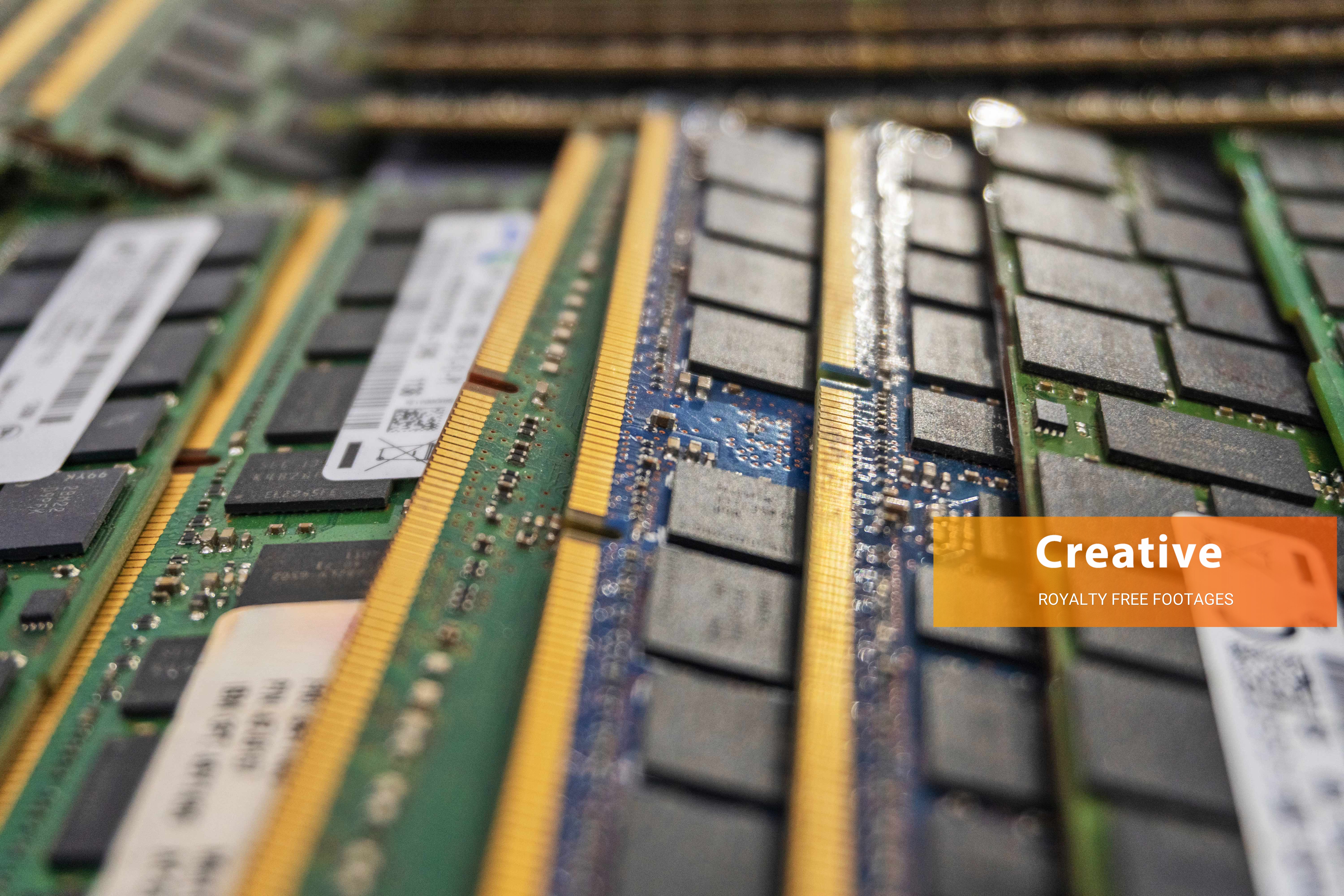 Computer DDR SD RAM stock picture memory chips