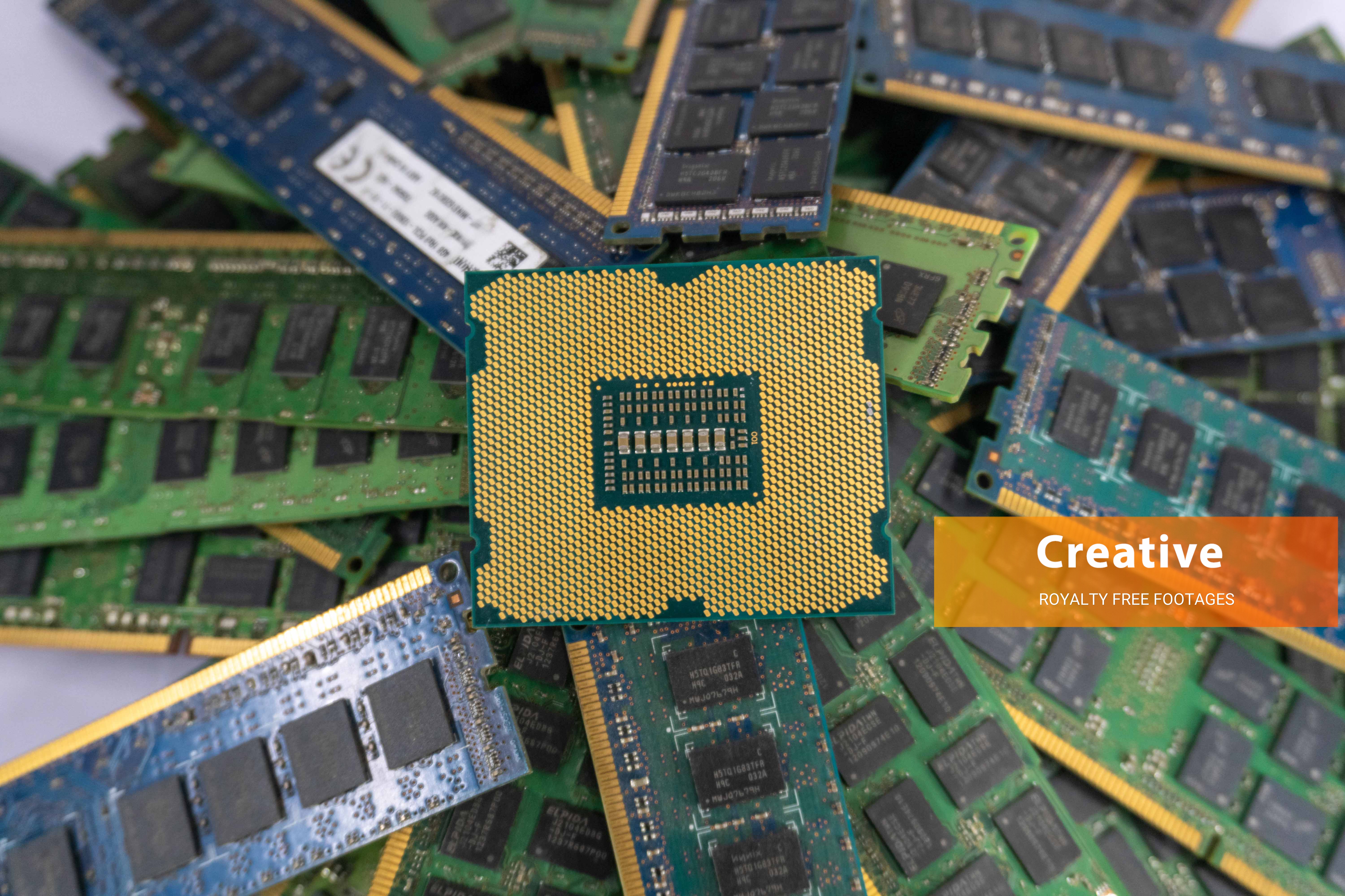 Royalty-Free DDR ram and CPU chip HD stock photo
