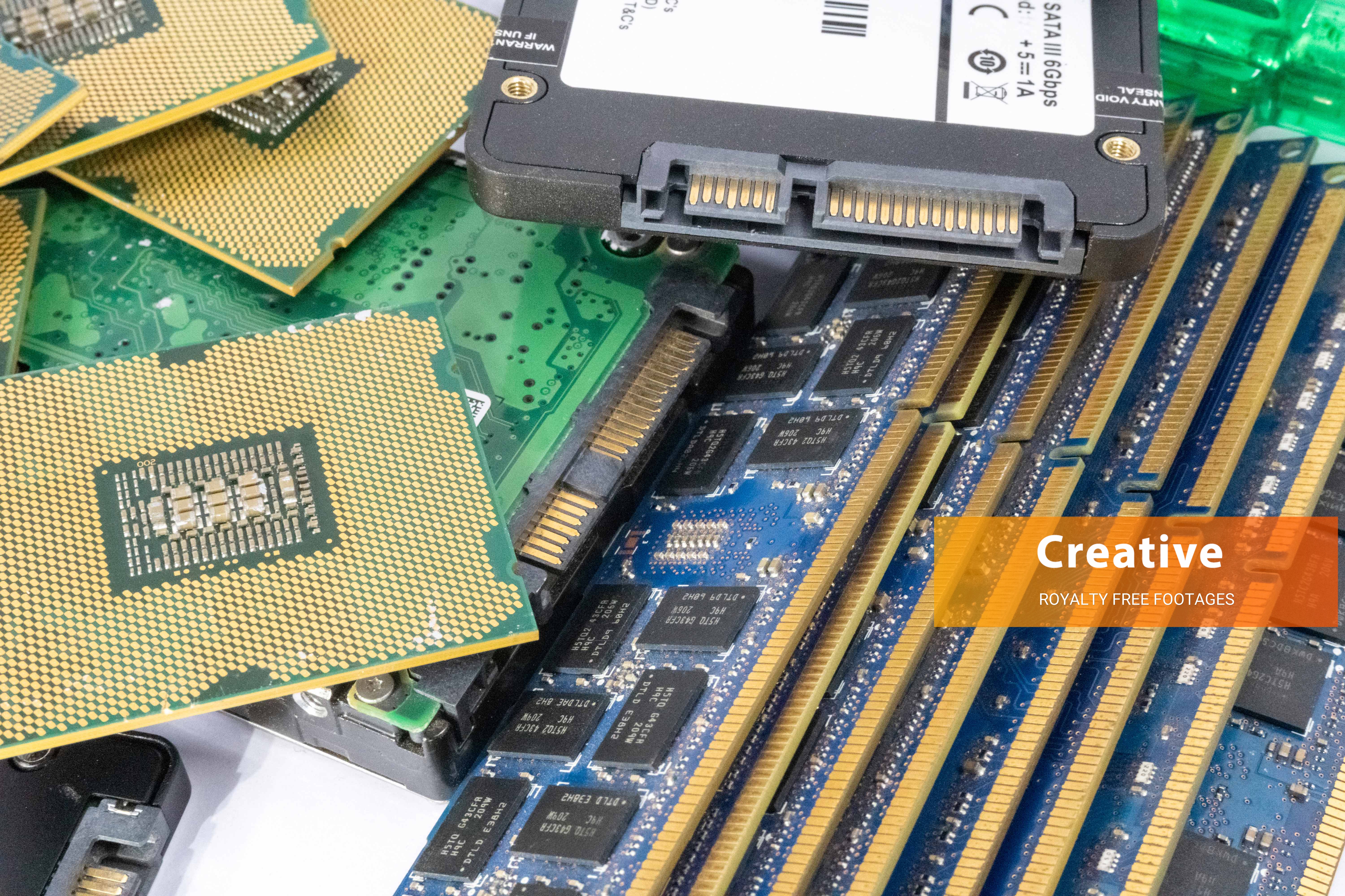 Stack of computer hardware HD stock pictures