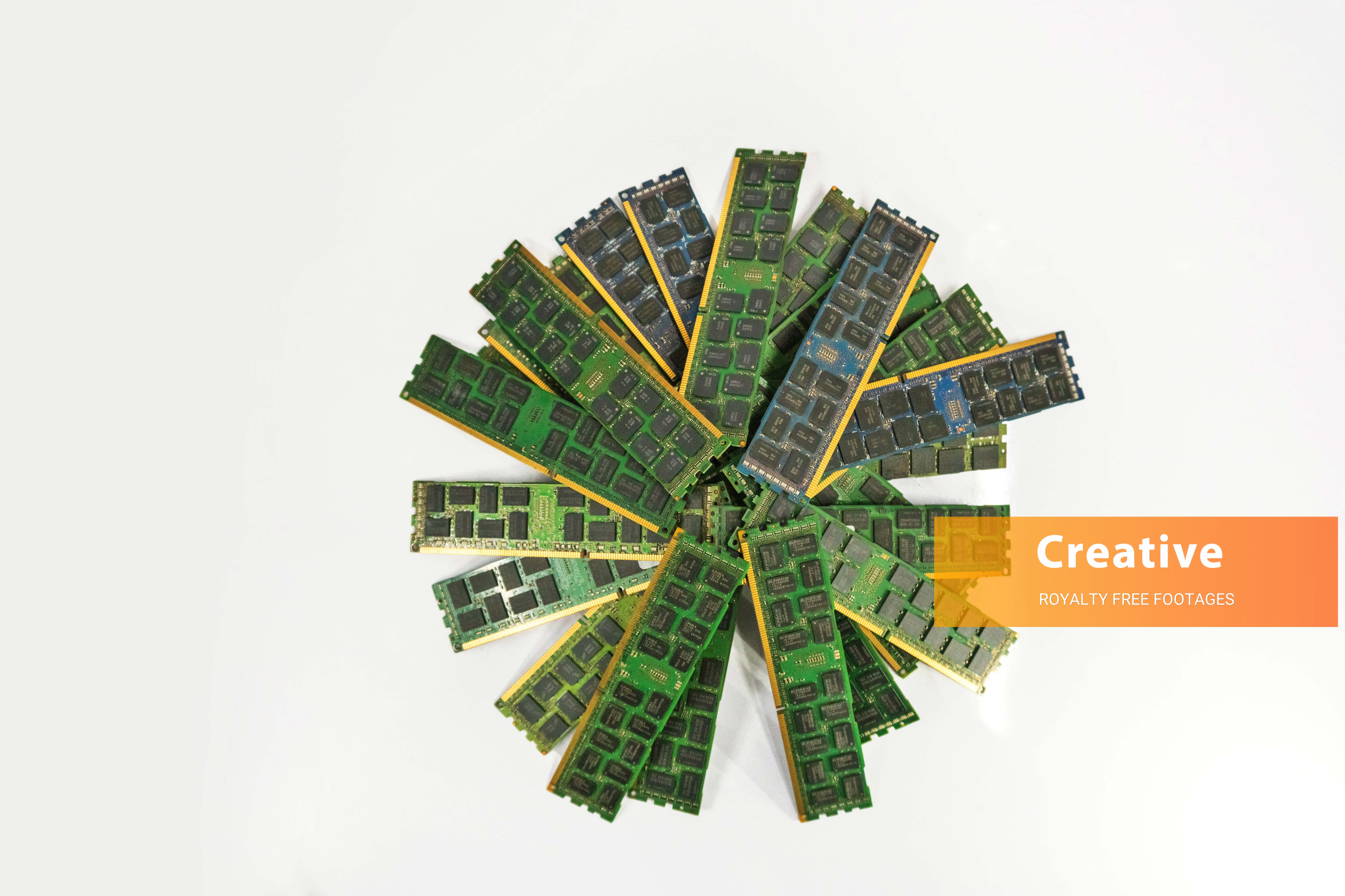 Stack of Computer SD ram stock photos 6K resolution