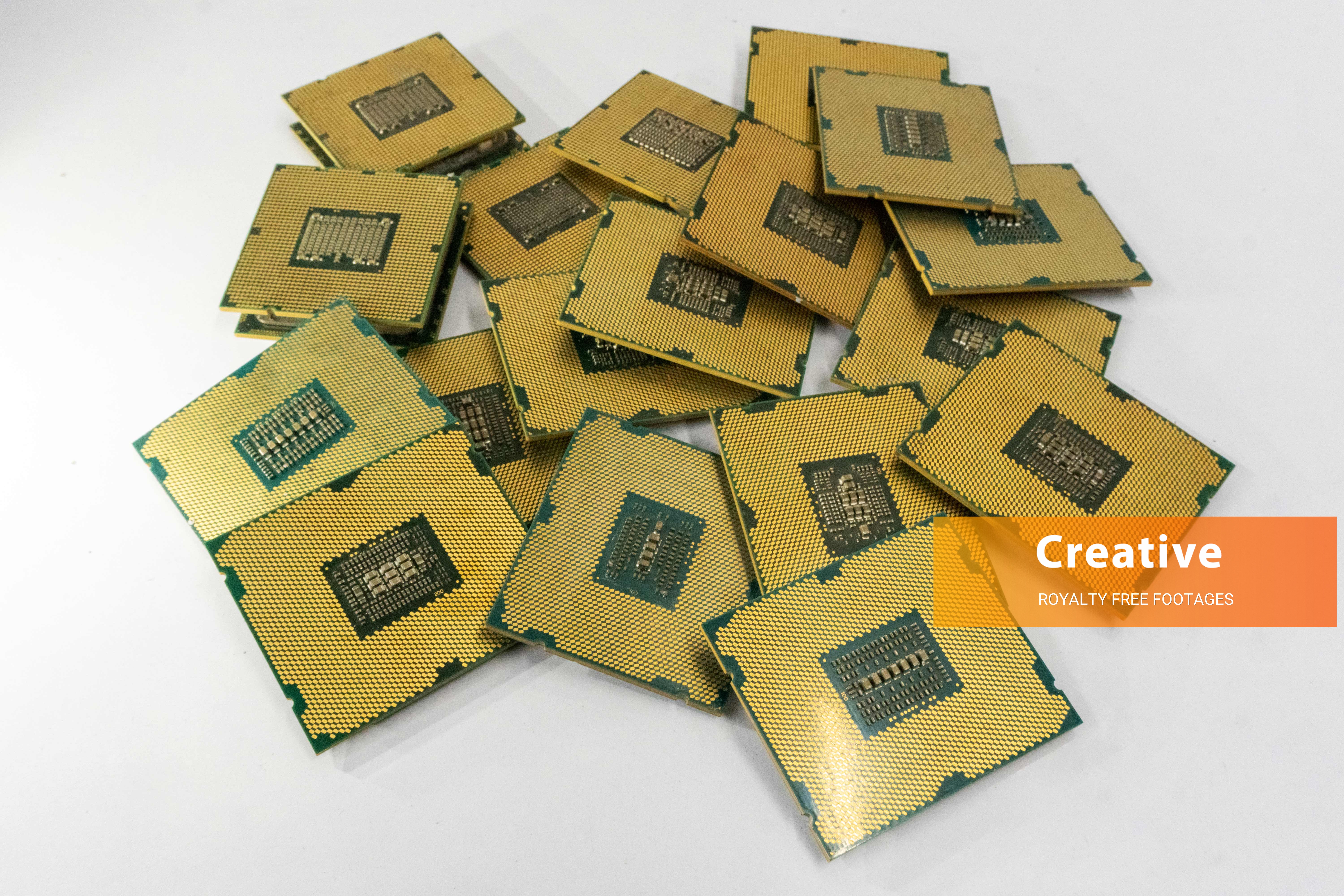 Stack of CPU chips HD stock photos