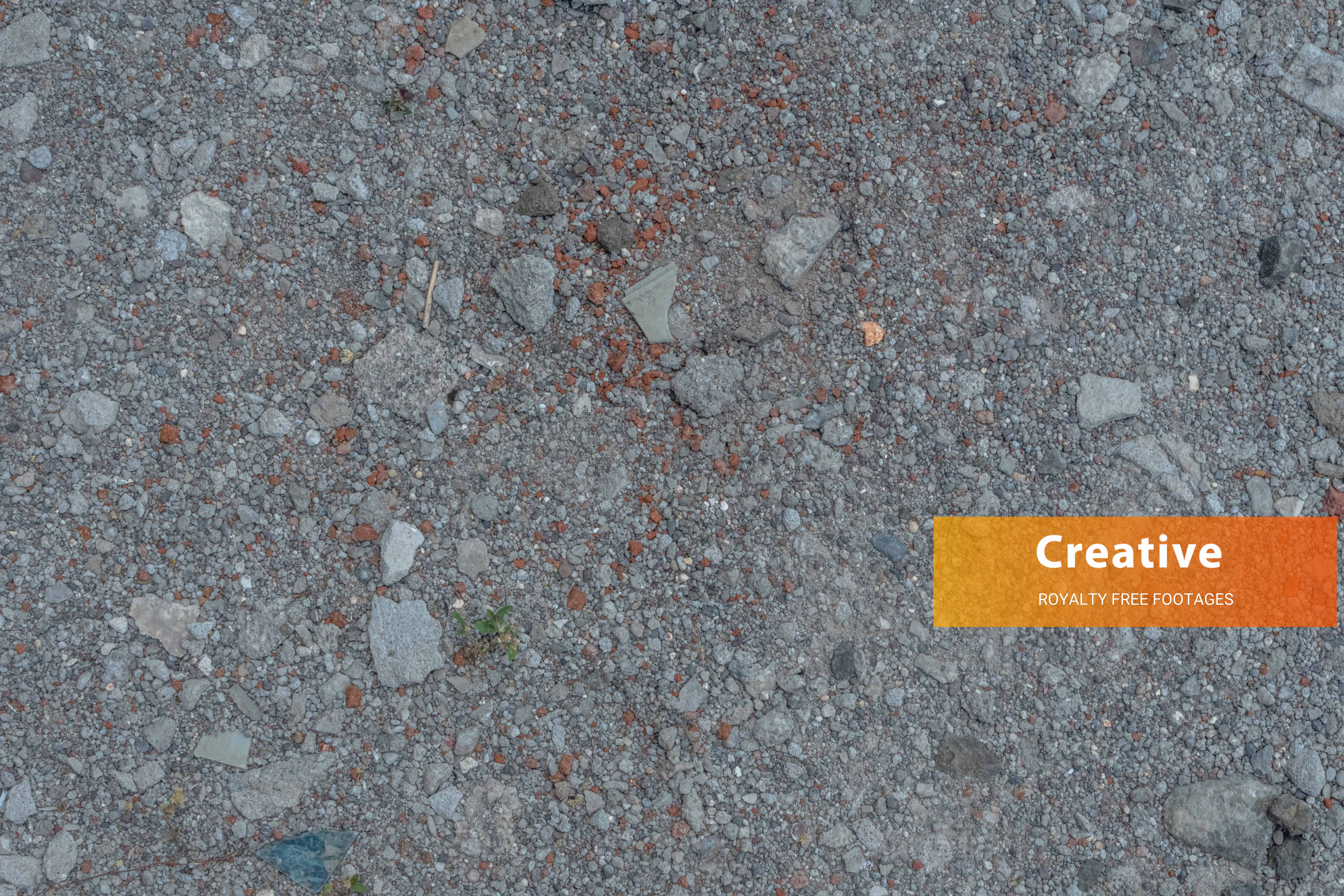 Construction Rubble Ground with Crushed Concrete, Brick Fragments, and Gravel