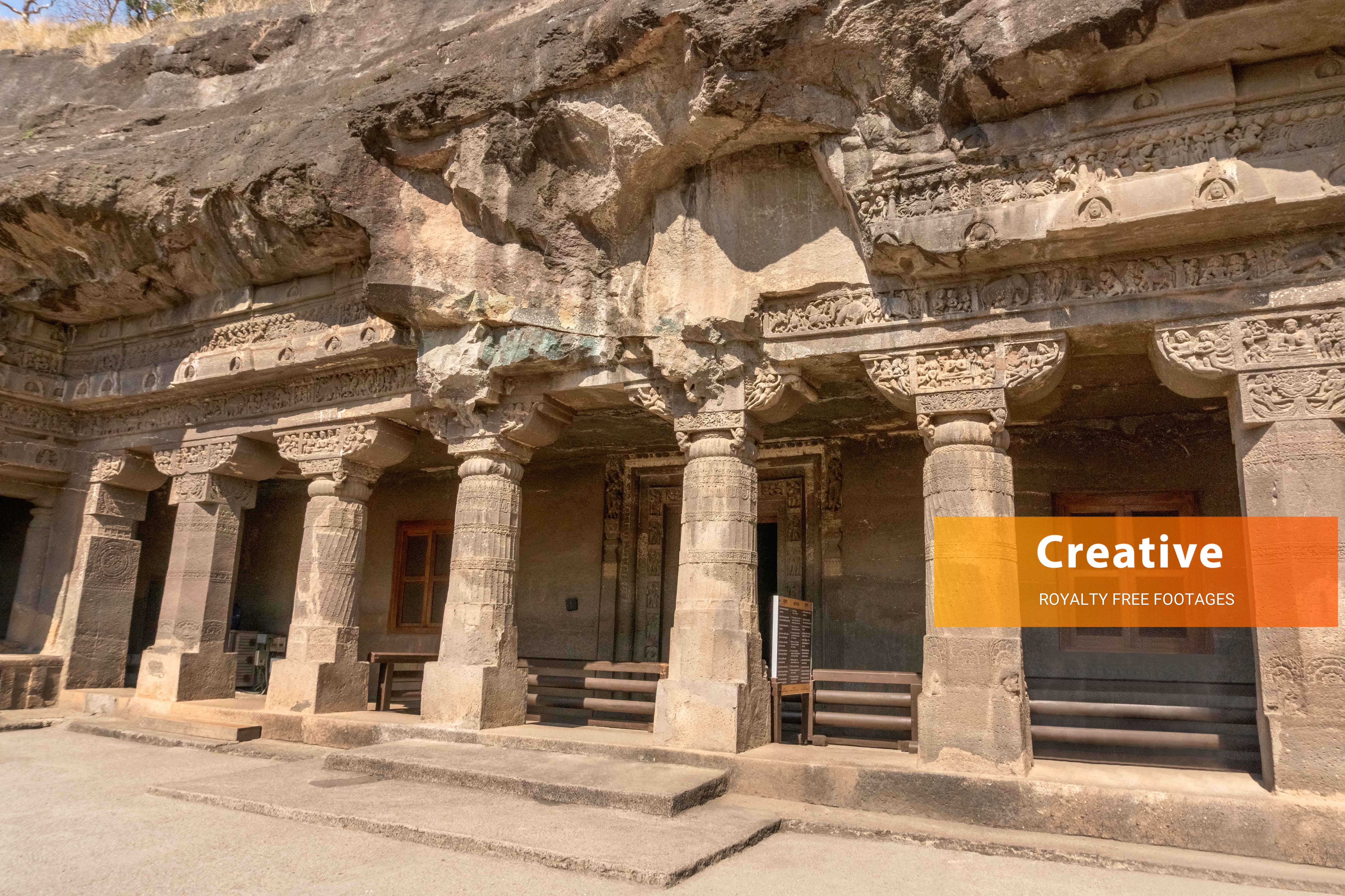 Ajanta caves architecture stock images hd