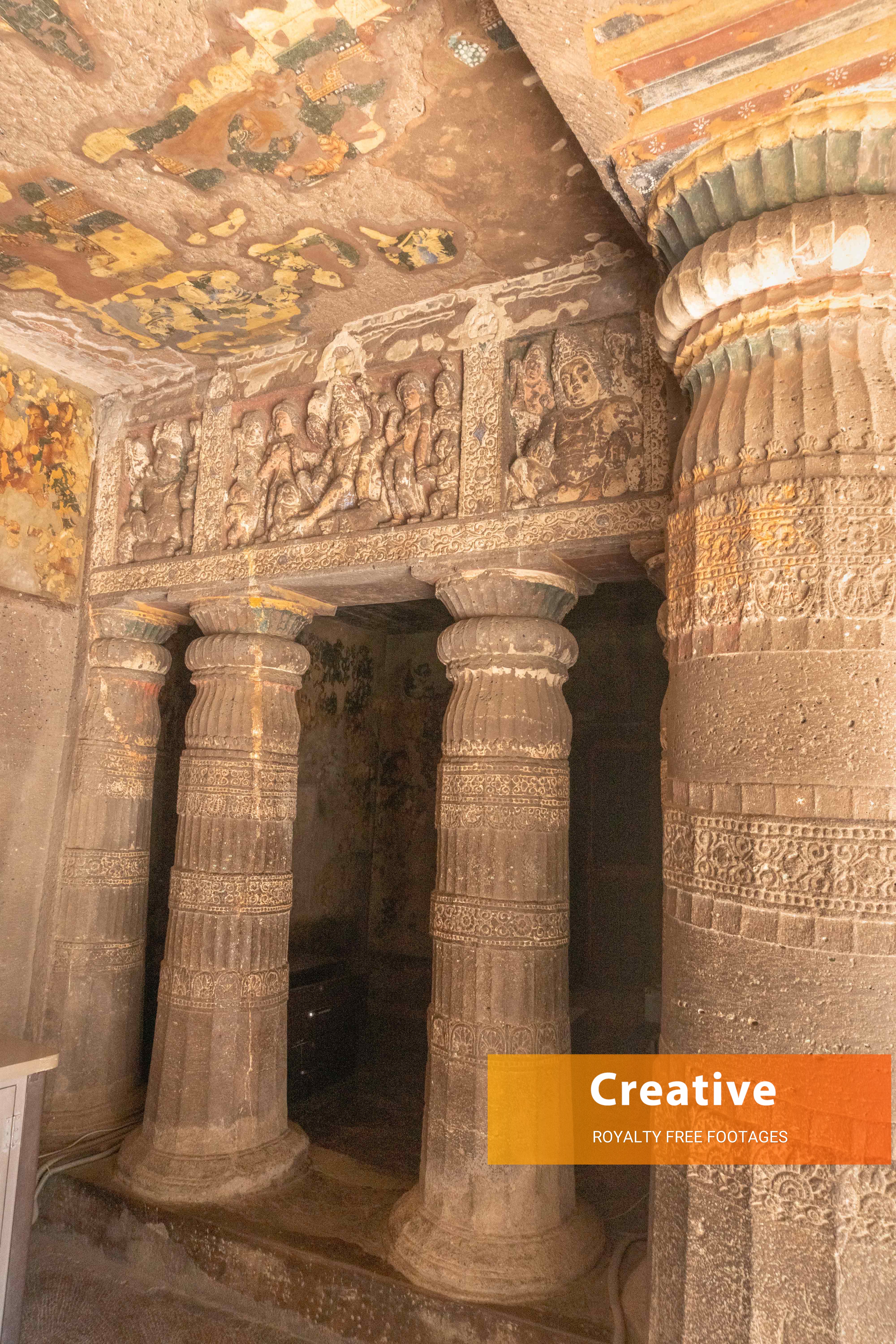 Ajanta caves carving pictures and stock images hd