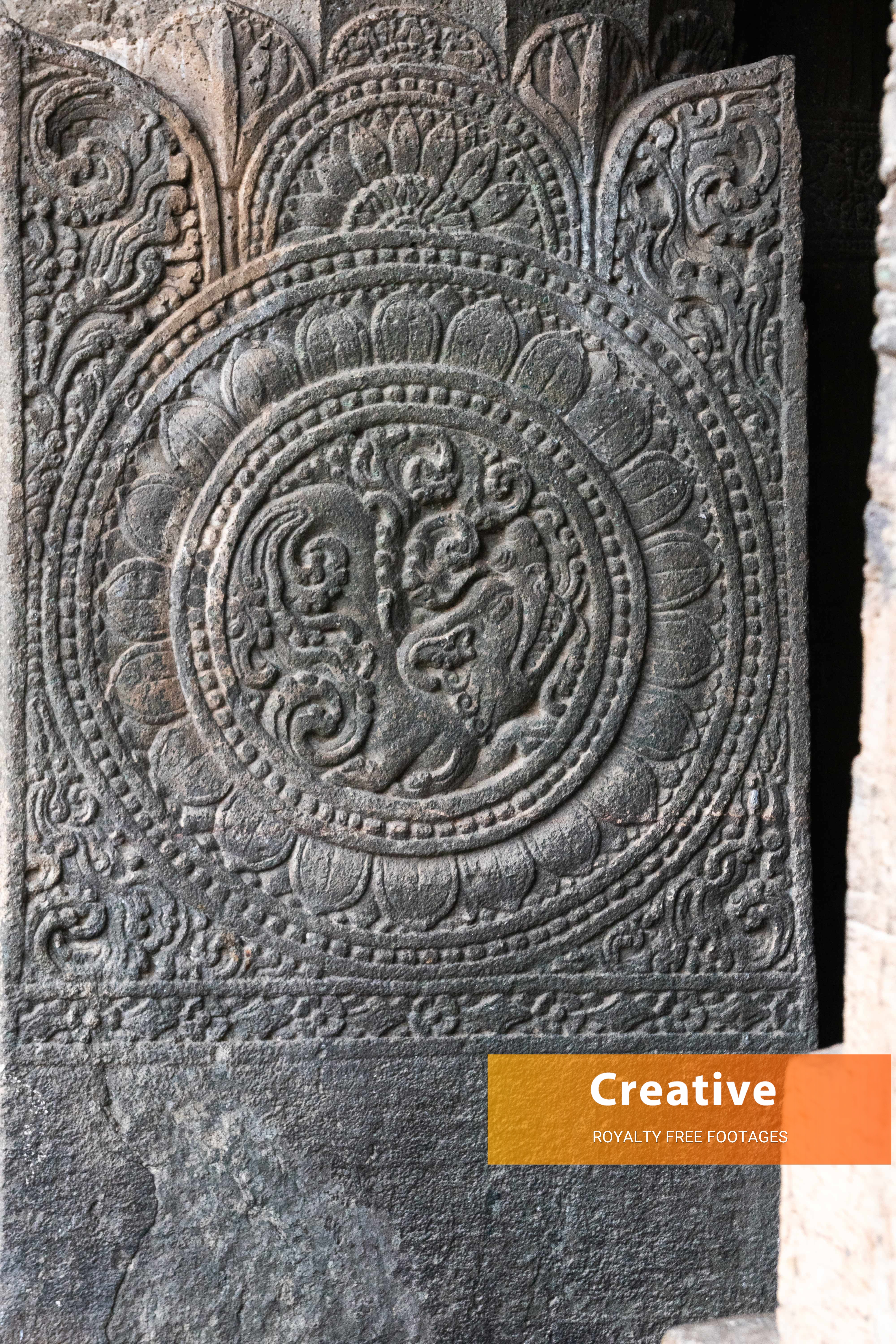Ajanta caves pillar carving stock images hd