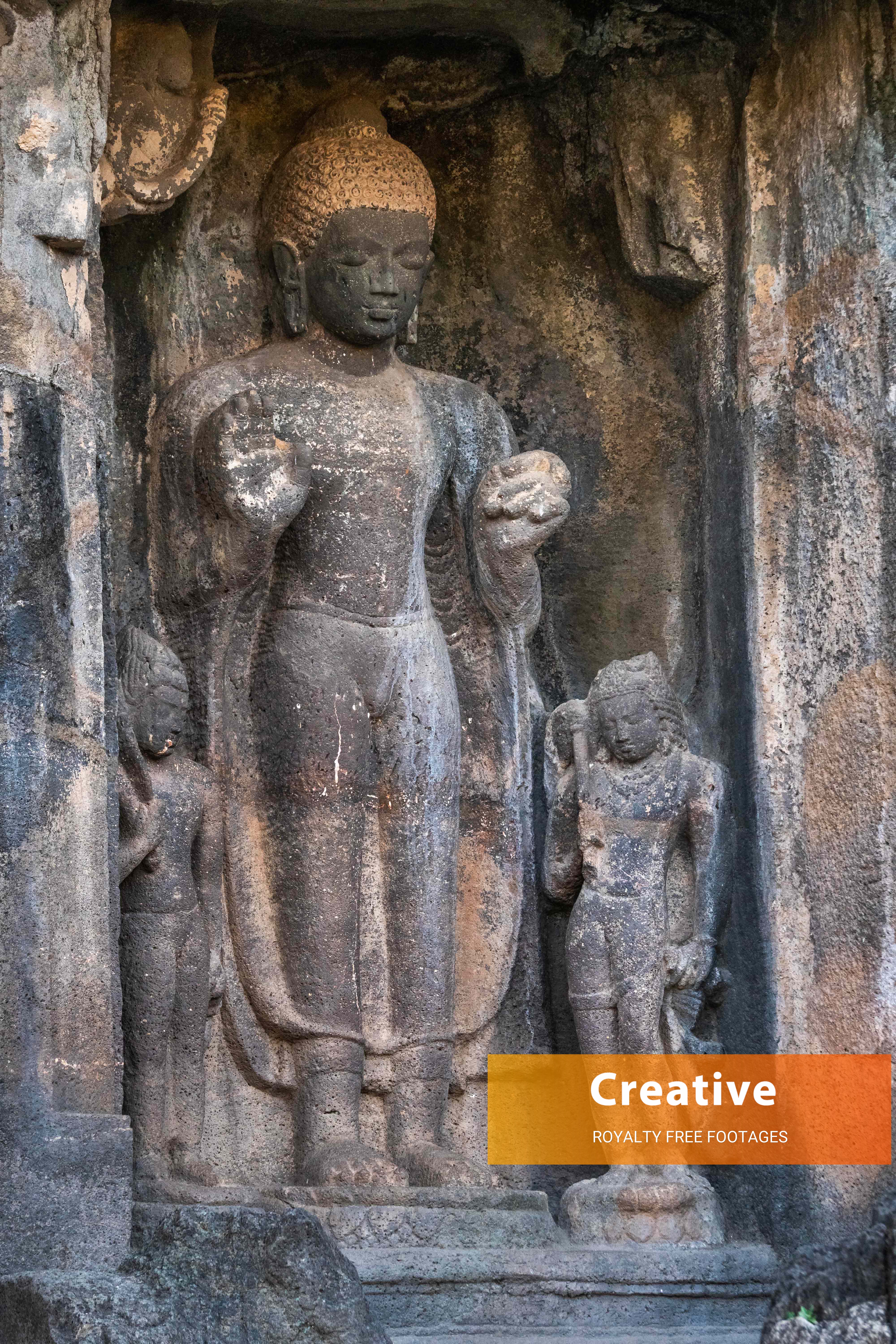 Ajanta caves sculpture stock images hd