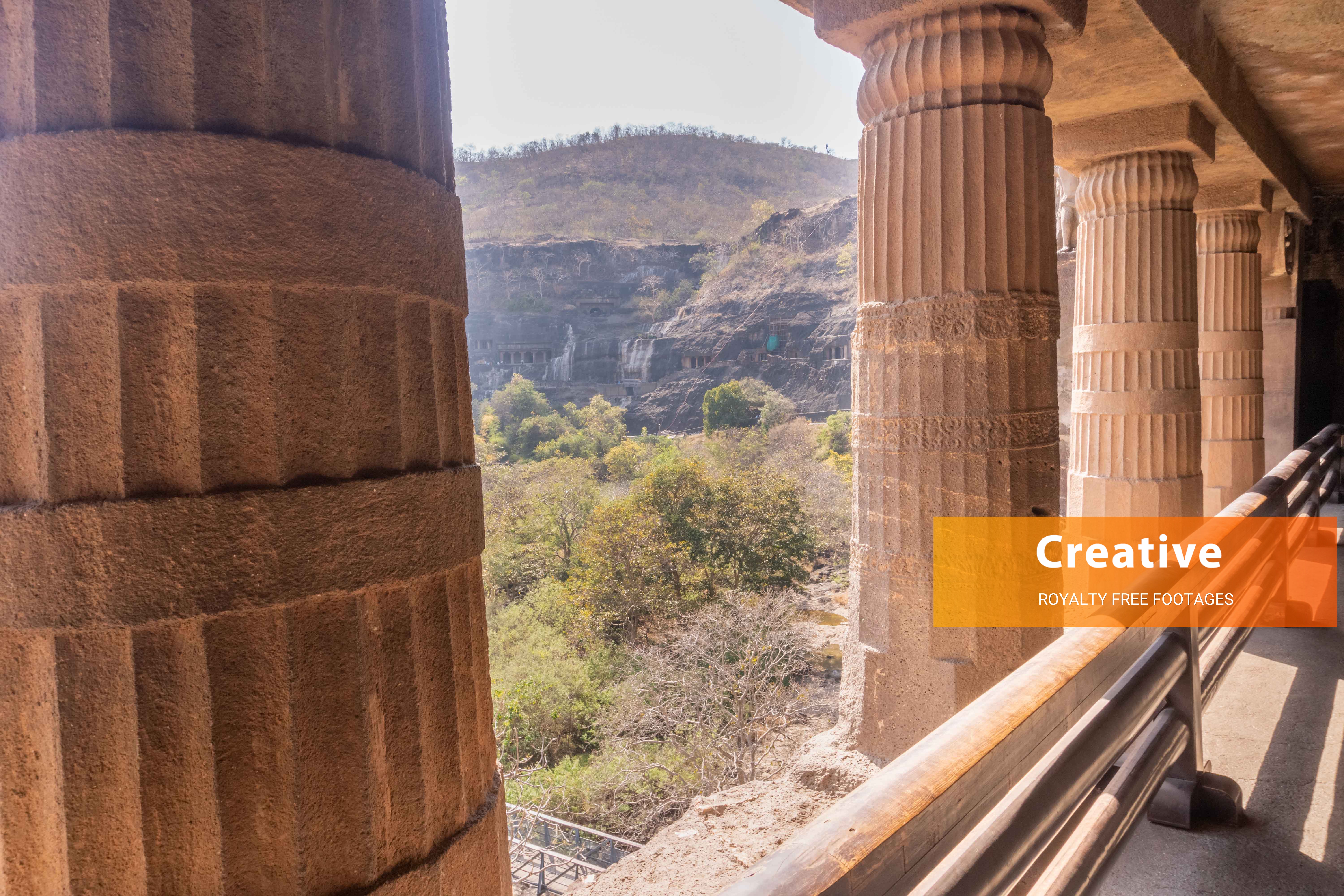 Monumental Ajanta Caves Pillars images hd