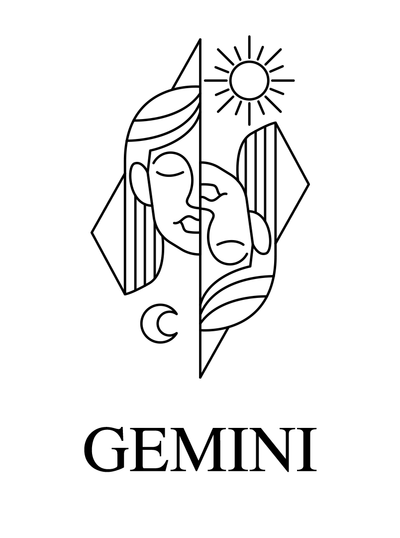 Gemini png, Gemini png image, Gemini lineart symbol png, zodiac Gemini transparent png images download